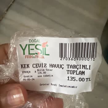 Doğal Yeşil Fırın Pasta (Adana) Kek Kötü Olması