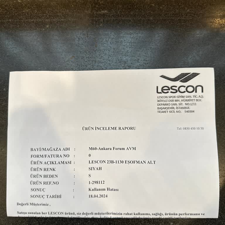 Lescon Klasik Kullanıcı Hatası