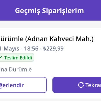 GetirYemek Sipariş İptali Sorunu