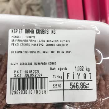 Onur Market Çerkezköy Bozuk Et!