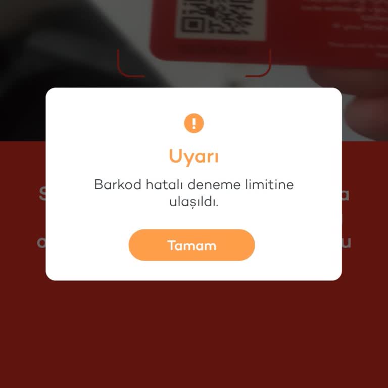 Tosla Kart QR Kodu Hatası