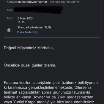 Boyner Sipariş İptalini Kabul Etmiyor