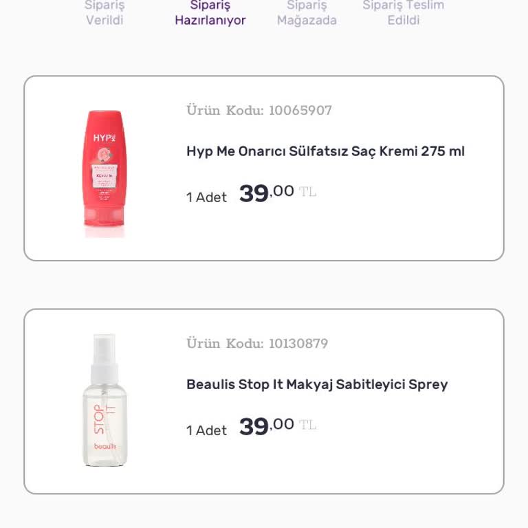 Gratis Siparişim Hala Hazırlanıyor Olarak Gözüküyor