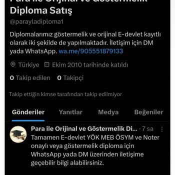 Replika Diploma Twitter Sayfaları Tarafından Mağdur Edildim