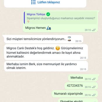Migros Hemen Eksik Siparişi Tamamlamıyor