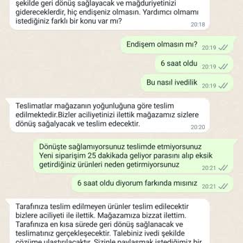 Migros Hemen Eksik Siparişi Tamamlamıyor