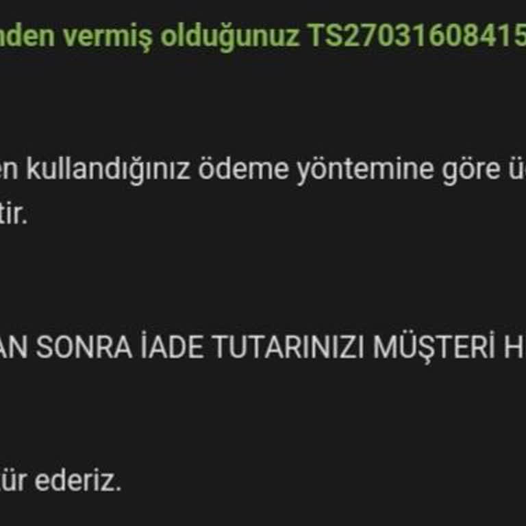 Slazenger Para İadesi Yapılmadı