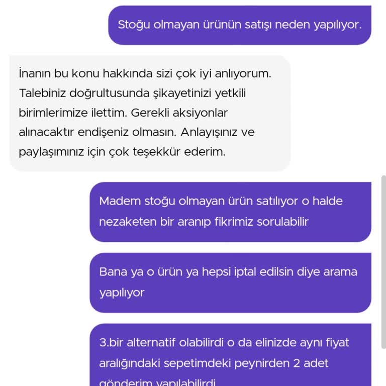 Getir Stokta Olmayan Ürün Satışı Yapıyor Ve Müşteriyi Mağdur Ediyor