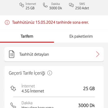 Vodafone Yüksek Fiyat Tarifesi