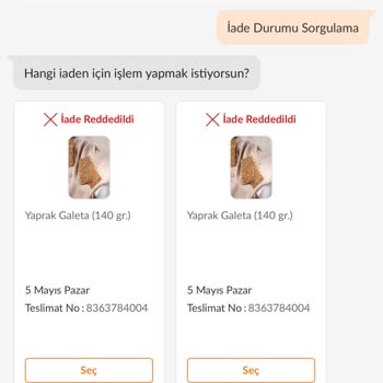 Trendyol Hızlı Market Hatalı Ürün Gönderimi Ve İade Sorunu