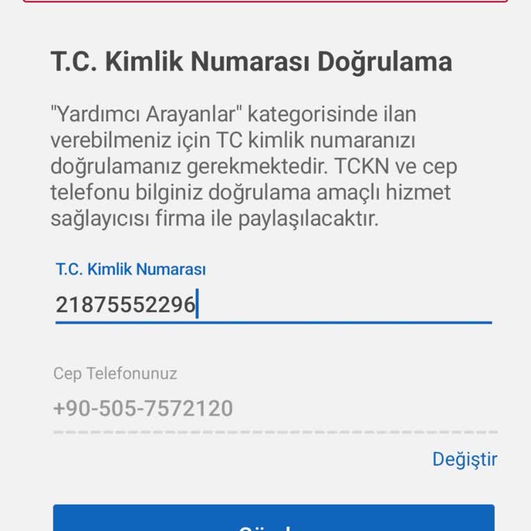 Sahibinden.com Telefonunuz Rehbere Kayıtlı Değildir Uyarısı