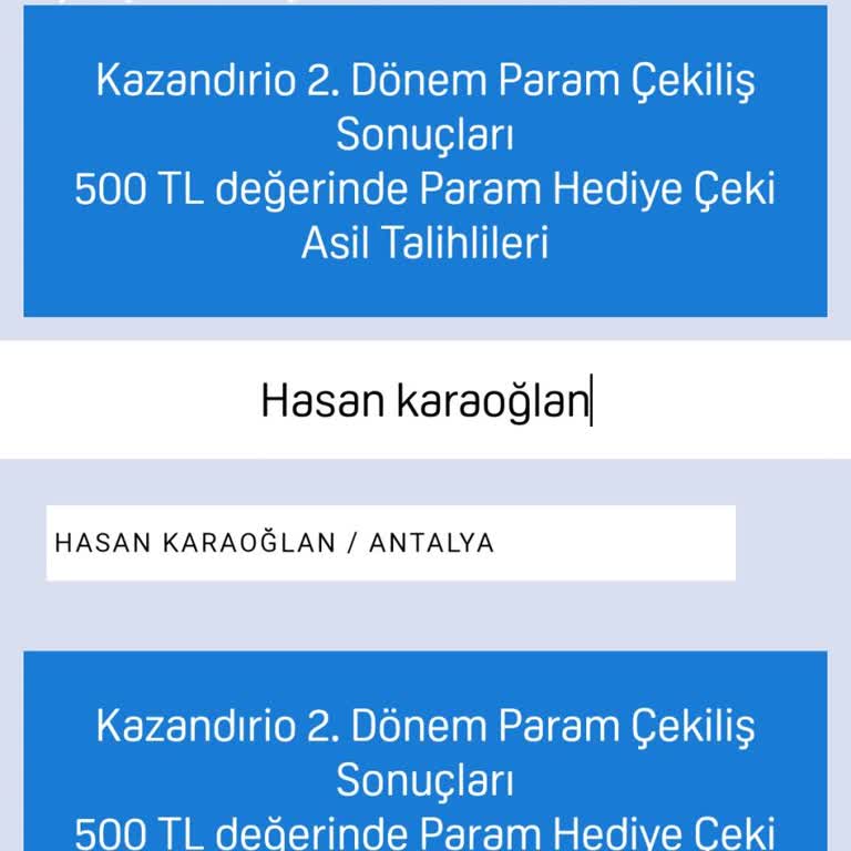 Kazandırio Uygulaması Hediye İkramiyesi