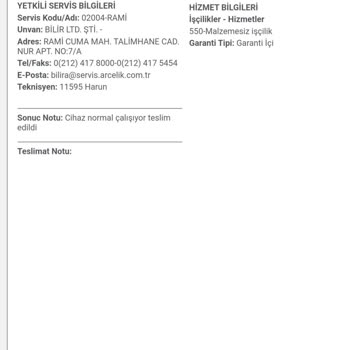 Arçelik Bulaşık Makinesinin Değişimini Talep Ediyorum.