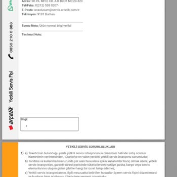 Arçelik Bulaşık Makinesinin Değişimini Talep Ediyorum.