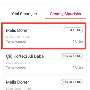 Yemeksepeti Para İadesi Yapılmadı.