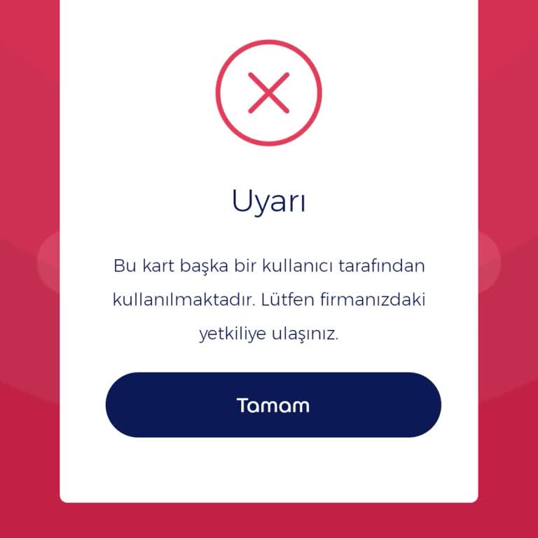 Ticket Restaurant Bu Kart Başka Kullanıcı Tarafından Kullanılıyor