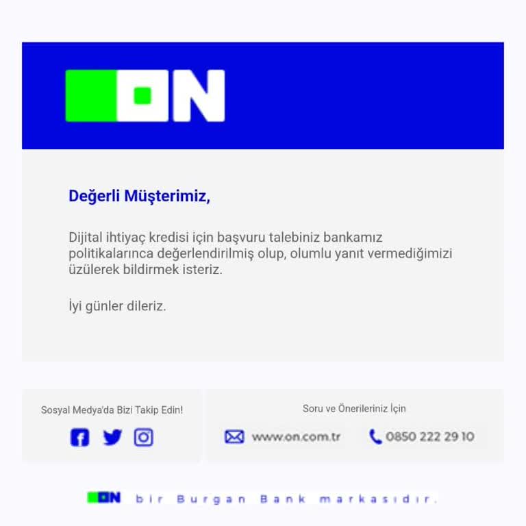 On Bank (Burgan Bank) Yüzde 0 Faizli Kredi Yalanı.