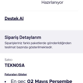 Teknosa Ürün Ve Kargo Sorunu