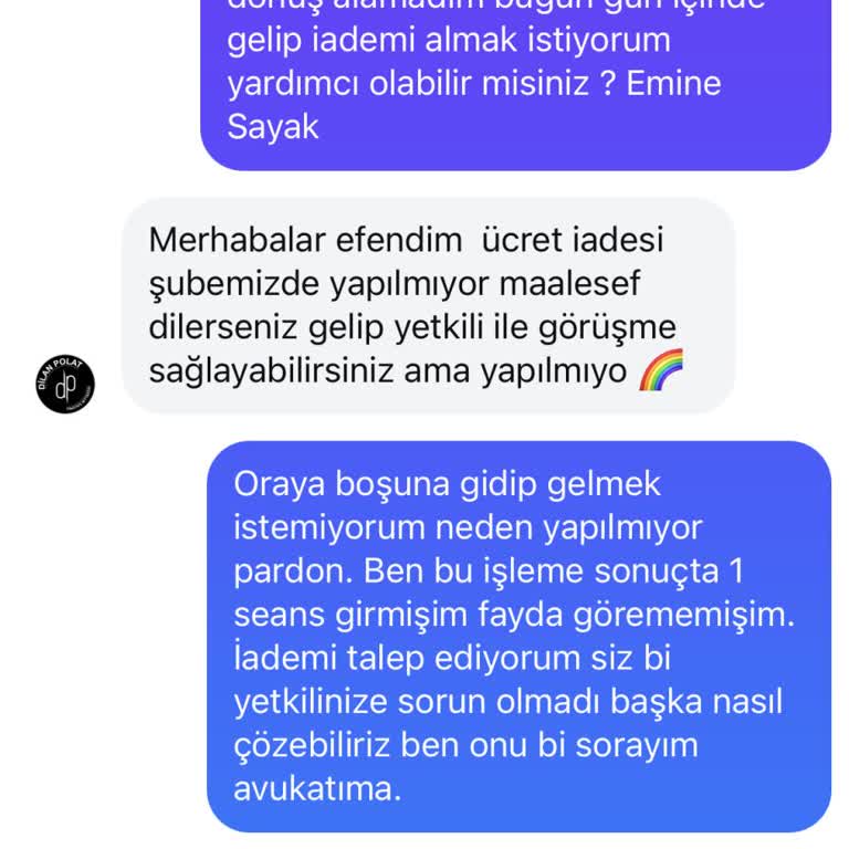 Dilan Polat Estetik Ataşehir'de Beklentiyi Karşılamayan Rasping Paketi
