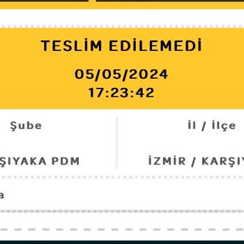 PTT Kargo PDM Kargo Teslim Edilememe Sorunu