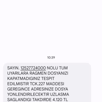 MAVISTIC (SMS) Böyle Böyle Bir Şey Alakam Yok Gelme Ye Devam Ederse Şikayetçi Olacağı