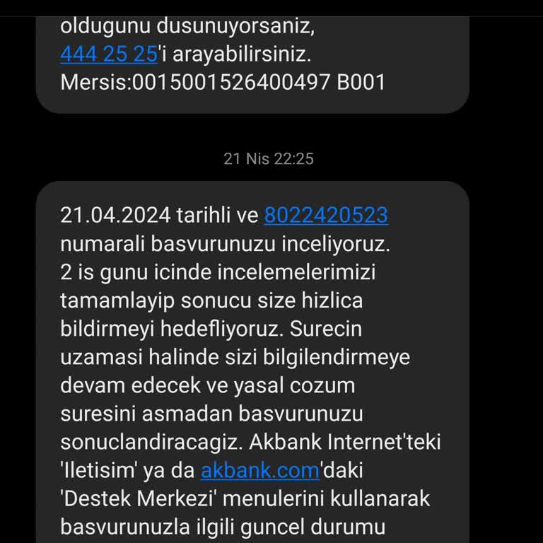 Akbank Talep Dönüşü Yapılmıyor