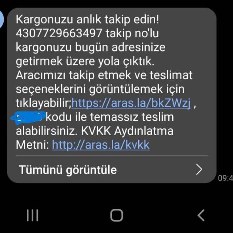 Aras Kargo Girişte Ayağına Gitmemizi Bekliyormuş