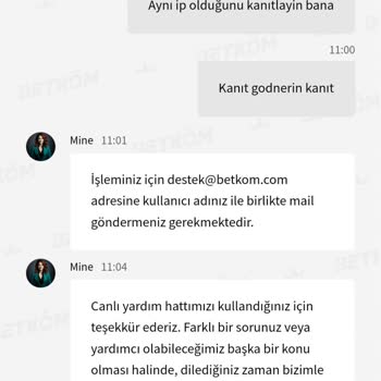 Betkom Bakiyemin Geri İade Edilmesini Arz Ediyorum