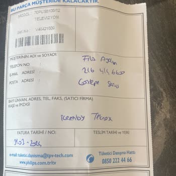 Philips Televizyon Hatalı Ürün Hk.
