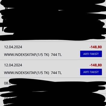 İndeks Kitap Kartımdan İki Kere Çekim Yapıldı!