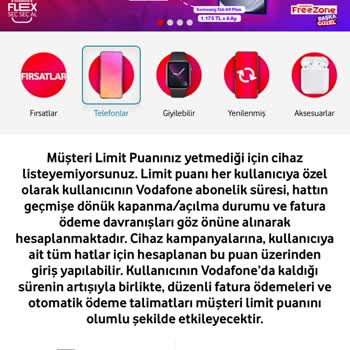 Vodafone Cihaz Puanı Çıkmıyor