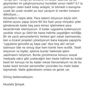 Getir Kalitesiz Hizmet, İletişimsizlik