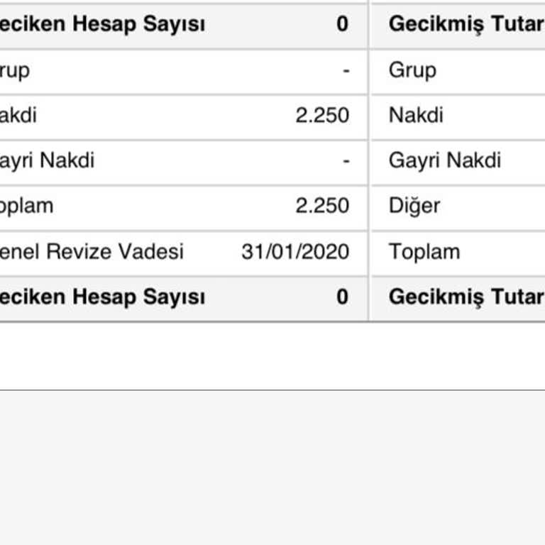 Garanti Bankası Findeks Limit Risk Raporu