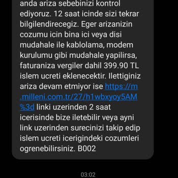 Millenicom Hakkı Olmayan Ücretlendirmeler Yapıyor.