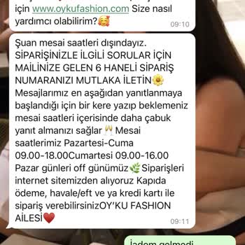 Öykü Fashion İade Yapmıyorlar Mesajlara Yanıt Alamıyorum!