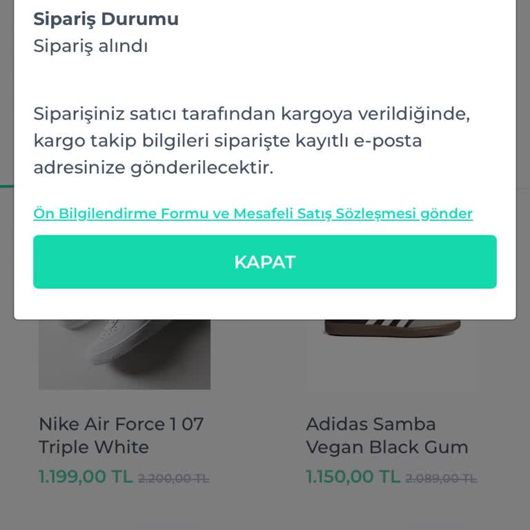 Aldığım Ürün Kargoya Verilmedi
