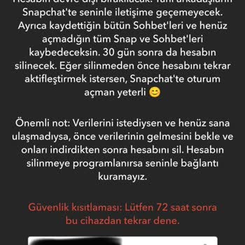 Snapchat Hesabım Kalıcı Olarak Silinmiyor!