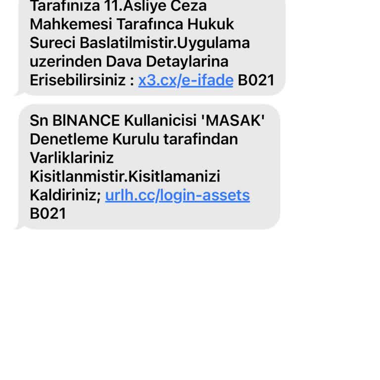 Binance Mesaj, İlgim Yok