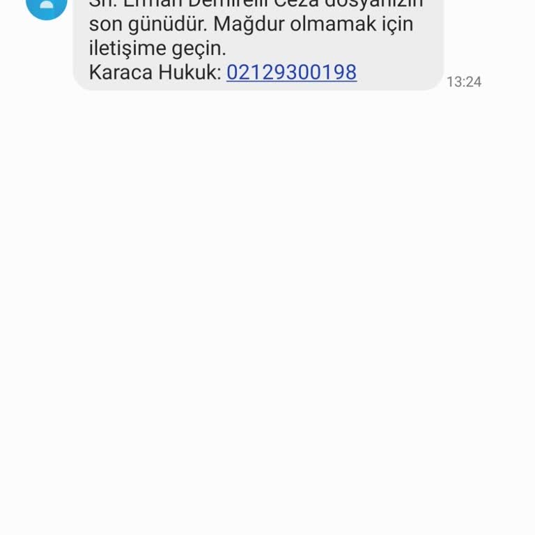 Eresta (SMS) Firmasından Gelen SMS