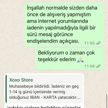 Xoxo Store Para İadesi Yapılmadı