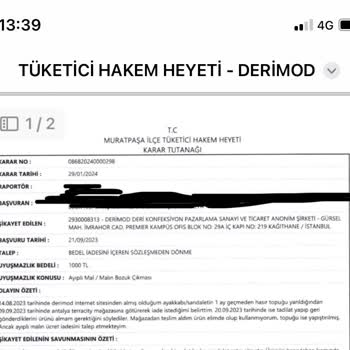 Derimod Artık Ücret İadesi Yapılsın?!