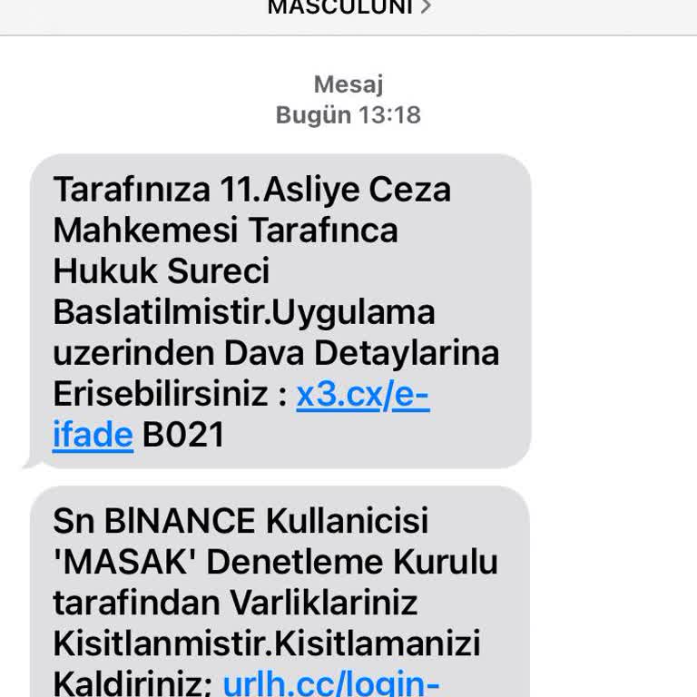 Masculuni, Binance Hesabım Olmadığı Halde Mesaj Geldi!