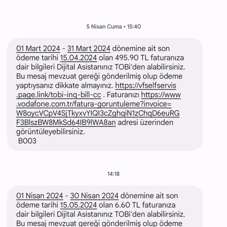 Vodafone Fatura Borcu Mağduru