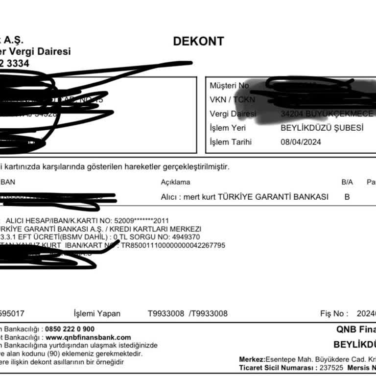 QNB Finansbank Tan Garanti Bankası'na Yanlış Kart Ödemesi