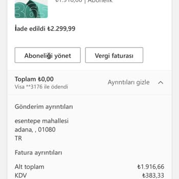 VakıfBank Havuzda Kalan İade