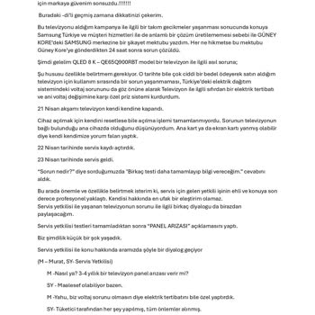 Samsung 8K - QLED Televizyon Panel Arızası