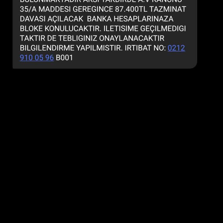 Aydemir Hukuk (SMS) Tanımıyorum Ve Kabul Etmiyorum
