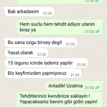 Moda Şifa Ücret İadesi Yapmayıp Tehdit Ediyor