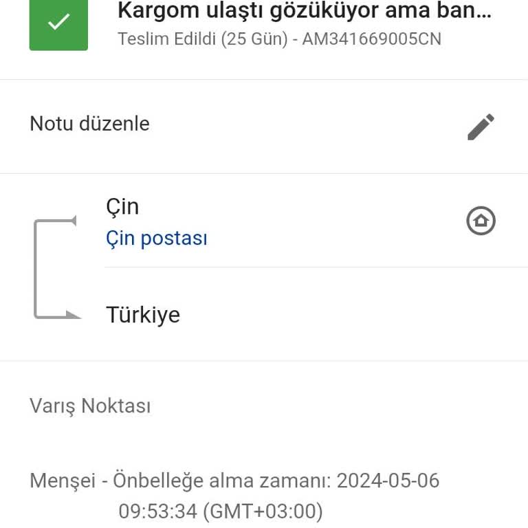 17track Sitesinin Teslim Etmediği Kargom Hk