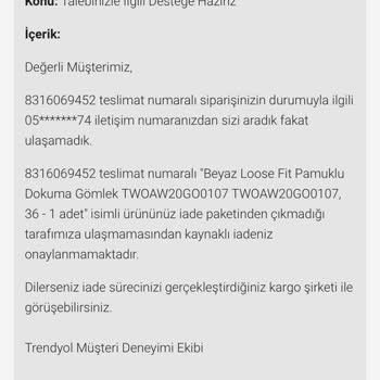 Trendyol Express İadeye Gönderdiğim Ürünümü Kaybettiler!